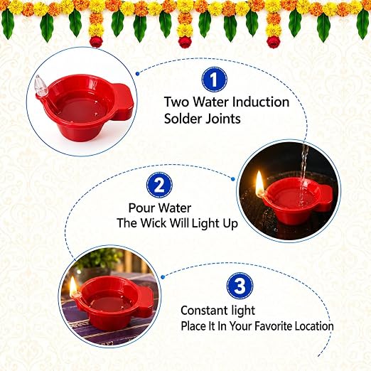 Water LED Sensor Diya – Pack of 6