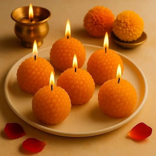 Motichoor Laddoo Scented Candles – Pack of 4