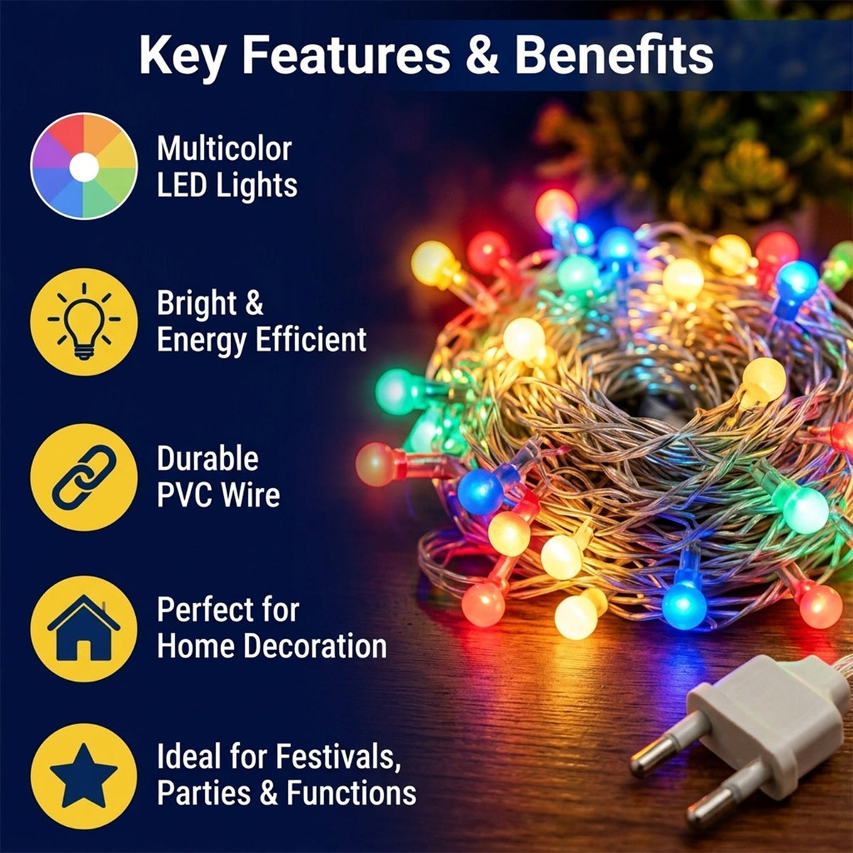 Multicolor Led String Light Series For Festive Home Decor (3.5 Mtr Approx)